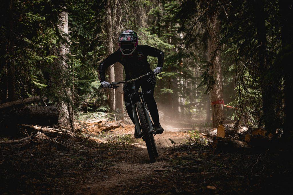 KHS Pro MTB rider Kailey Skelton riding at Sunrise Resort in Greer Arizona at the BME.