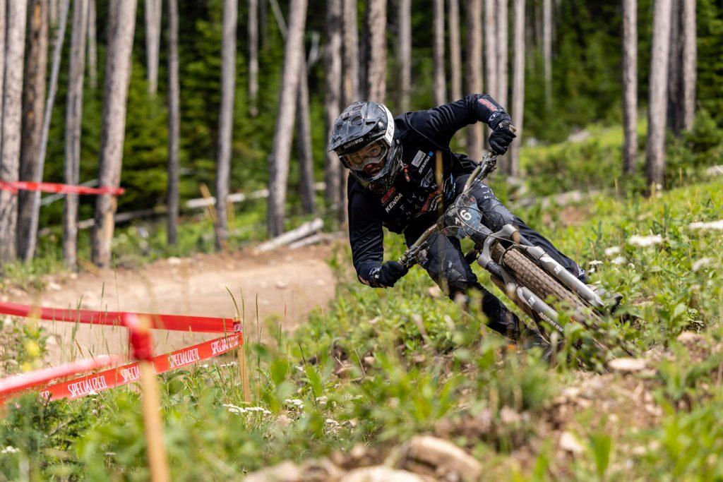 KHS Pro MTB rider Shane Leslie on track at the BME in Big Sky Montana.
