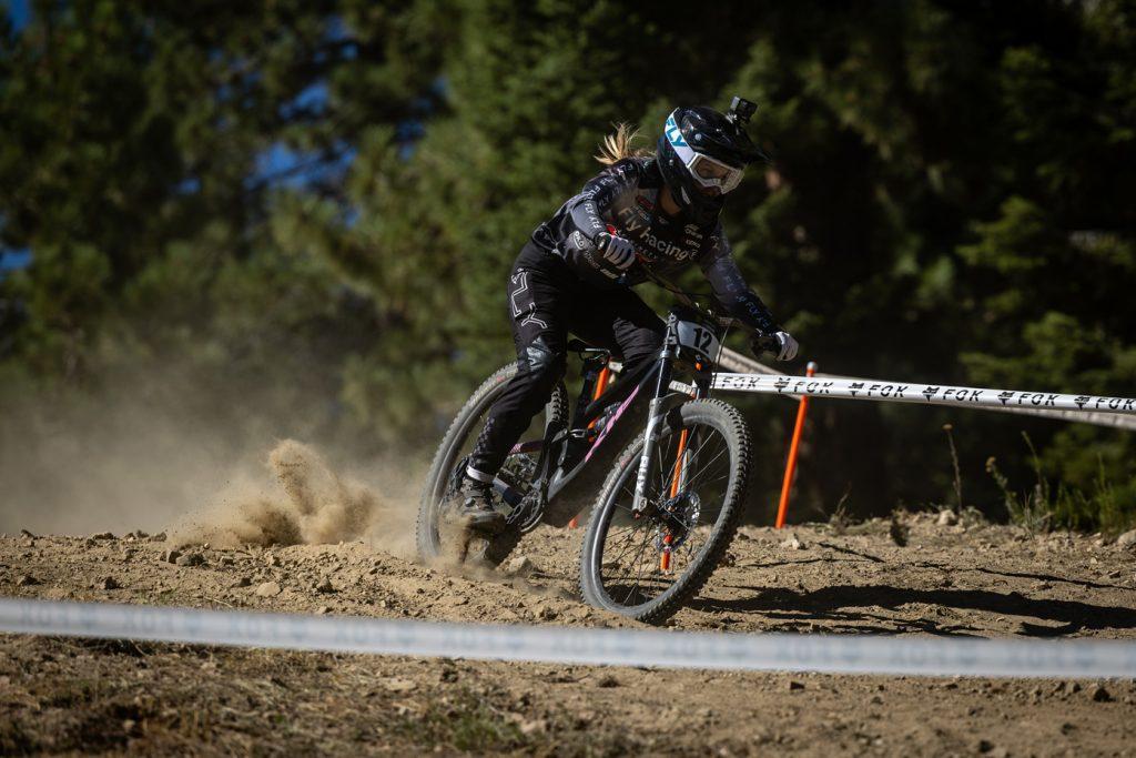 KHS Pro MTB rider Bella Naughton at the Monster Pro Downhill series stop at Big Bear, CA.