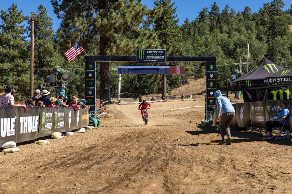 KHS Pro MTB rider Bella Naughton at the Monster Pro Downhill series stop at Big Bear, CA.