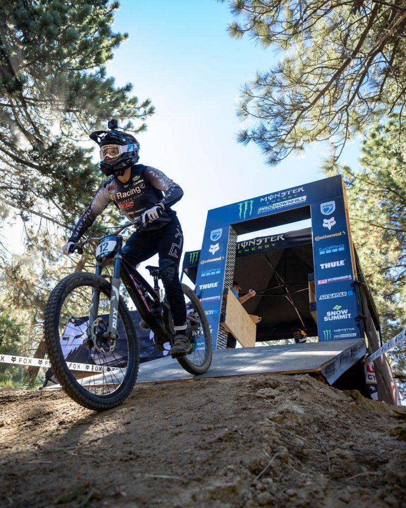 KHS Pro MTB rider Bella Naughton at the Monster Pro Downhill series stop at Big Bear, CA.